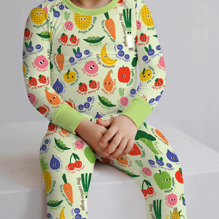 Little Veggie Garden Two Piece Long Sleeve Pajama Set