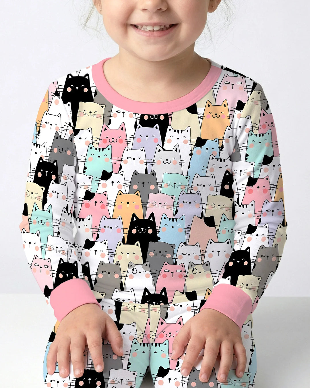 Zweiteiliges Langarm-Pyjama-Set mit Sommerfrüchten