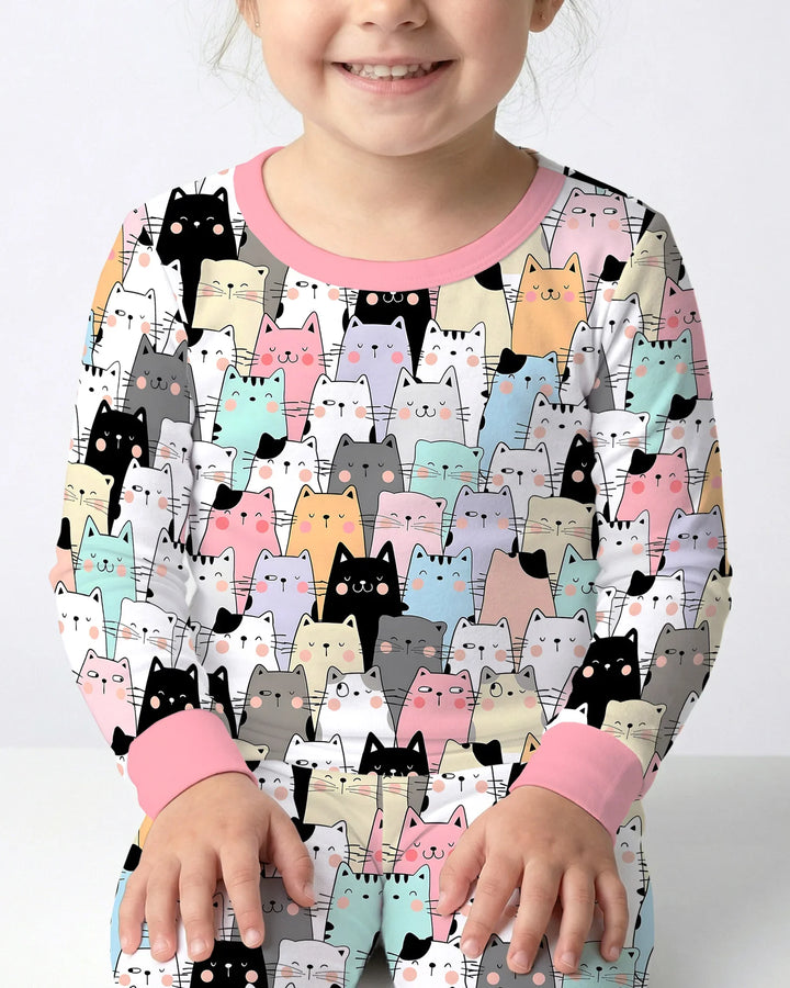 Zweiteiliges Langarm-Pyjama-Set mit Sommerfrüchten