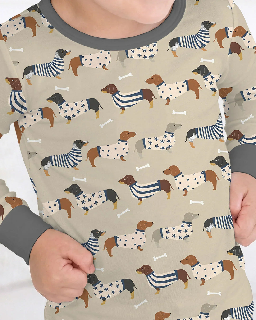 Cute Wieners Two Piece Long Sleeve Pajama Set