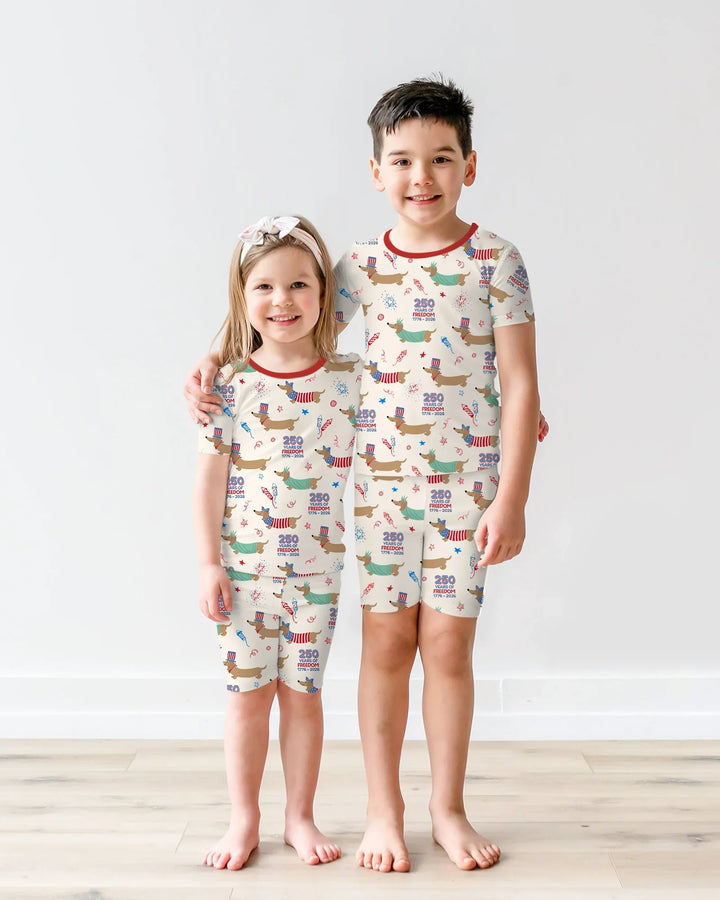 250 Years Of Freedom Two Piece Short Sleeve Shorts Pajama Set