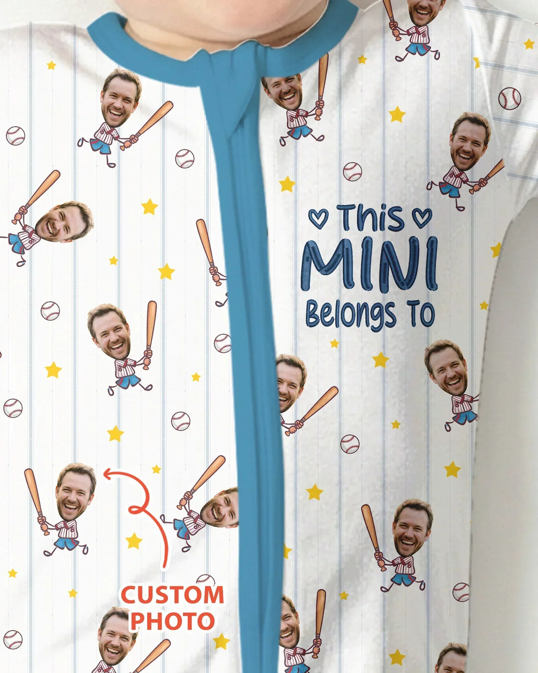 Embroidered Custom Dad And Mini Face  Bamboo Convertible Zippy