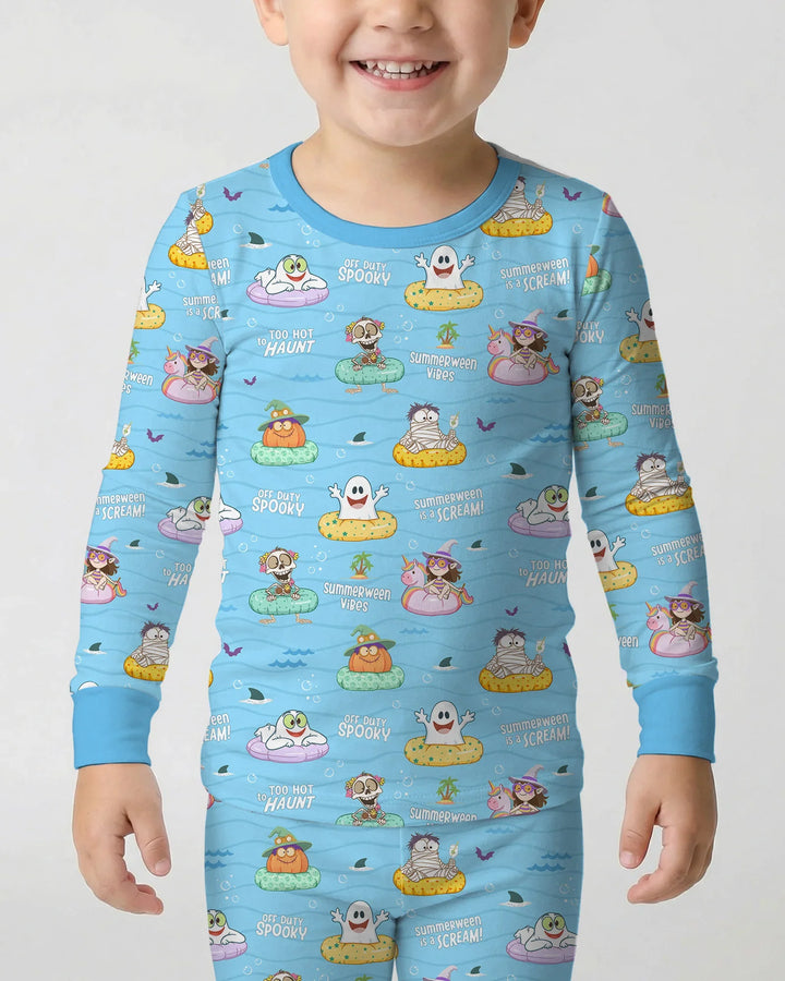 Zweiteiliges Langarm-Pyjama-Set mit Sommerfrüchten