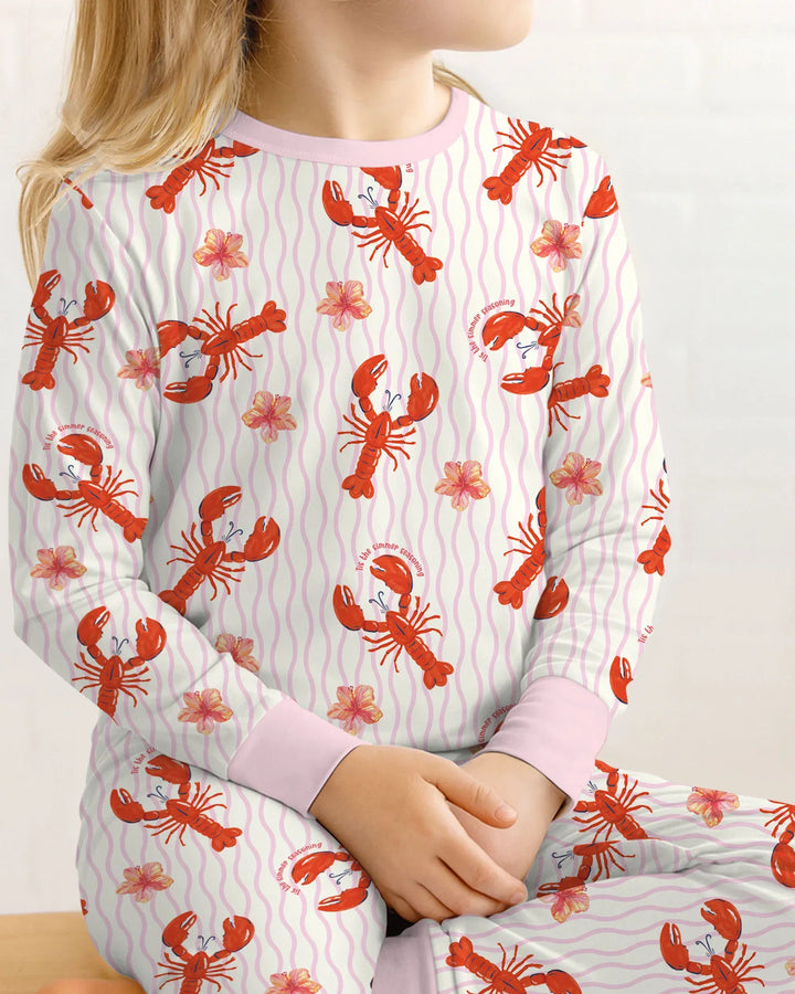 Crawfish Pinch Bamboo Two Piece Long Sleeve Pajama Set