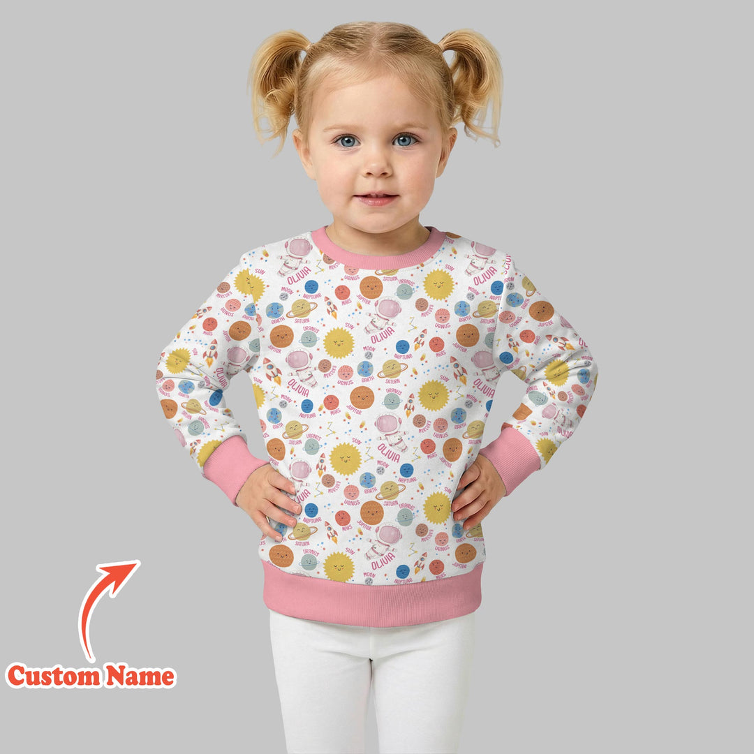 Custom Name Little's Kid into Universer Crewneck Sweatshirt