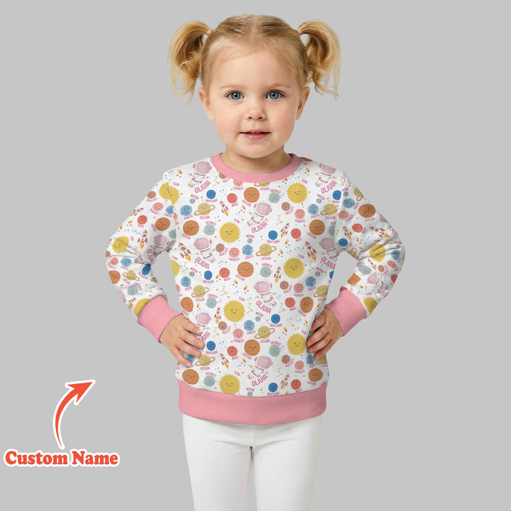 Custom Name Little's Kid into Universer Crewneck Sweatshirt