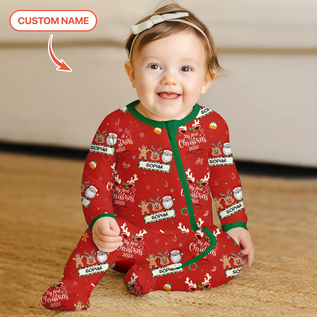 Custom Name "Merry Christmas My Deer" For Girl - Convertible Zippy , Custom Name "Merry Christmas My Deer" For Girl - Convertible Zippy - 0-3M