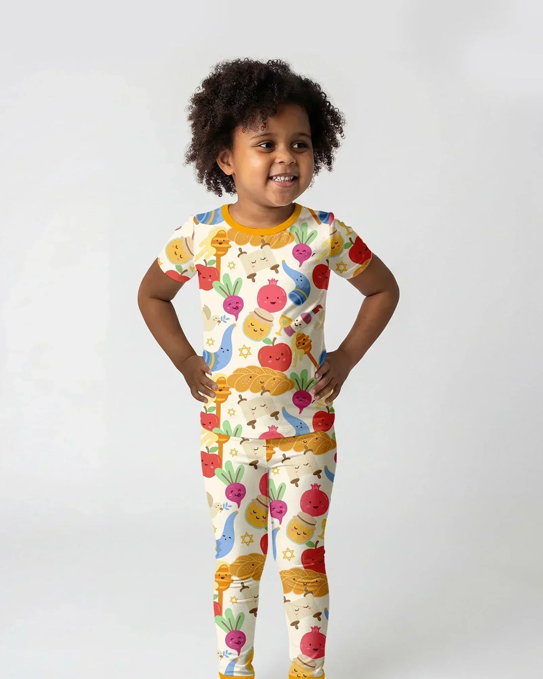 Shana Tova Rosh Hashanah Bamboo Two Piece Short Sleeve Pajama Set