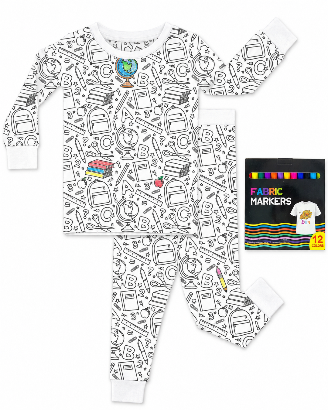 All Colorable Bamboo Two Piece Long Sleeve Pajama Set