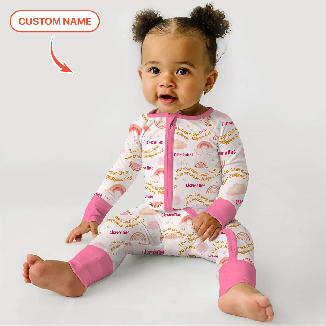 I Can Do All Things Through Christ Custom Name Convertible Zippy , I Can Do All Things Through Christ Custom Name Convertible Zippy - 0-3M