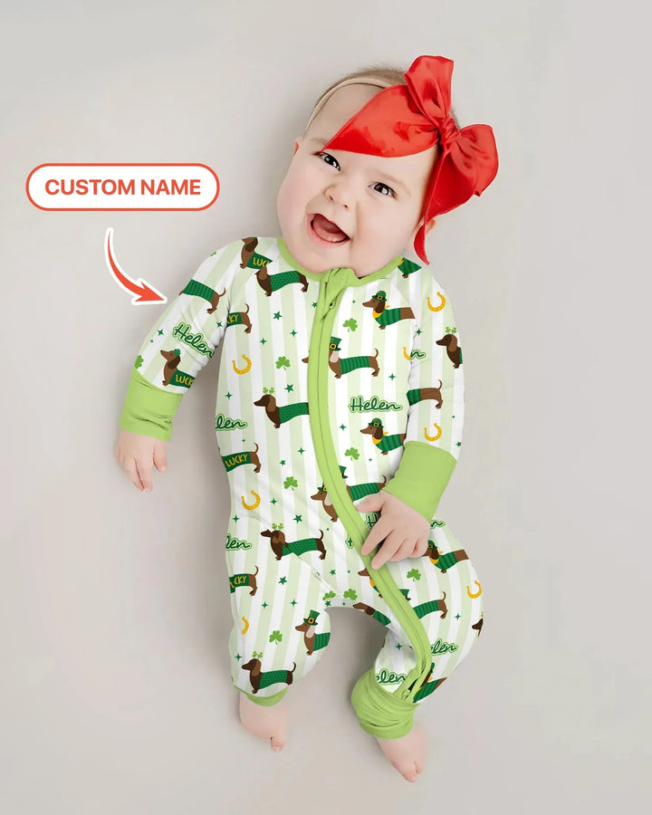 Lucky Dachshunds St. Patrick's Day Family Matching Convertible Zippy