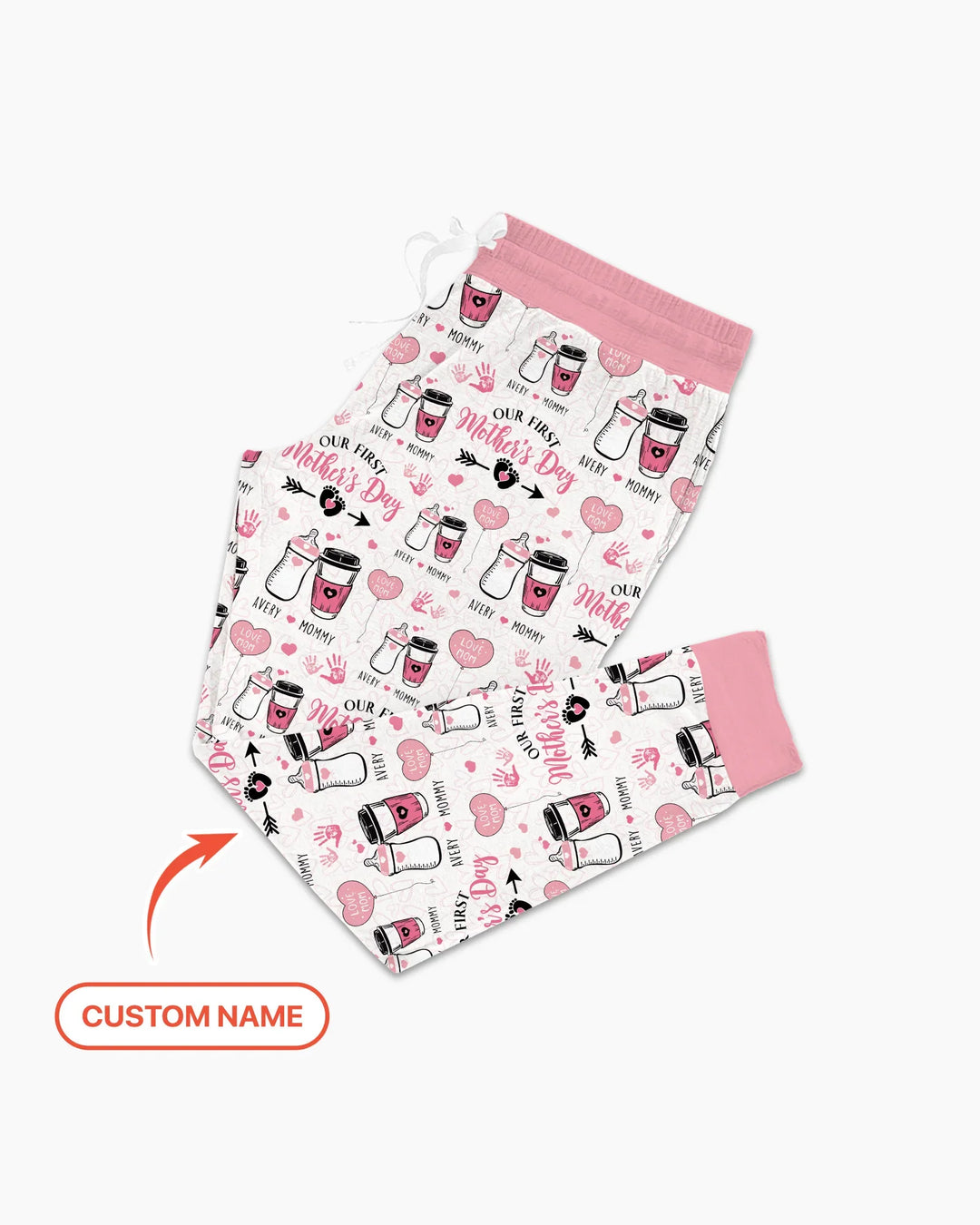 Custom Name First Mother's Day Drink Bamboo Women Pajama Set