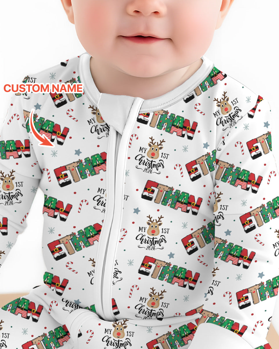 Custom Name My First Christmas 2026 Bamboo Convertible Zippy (G)