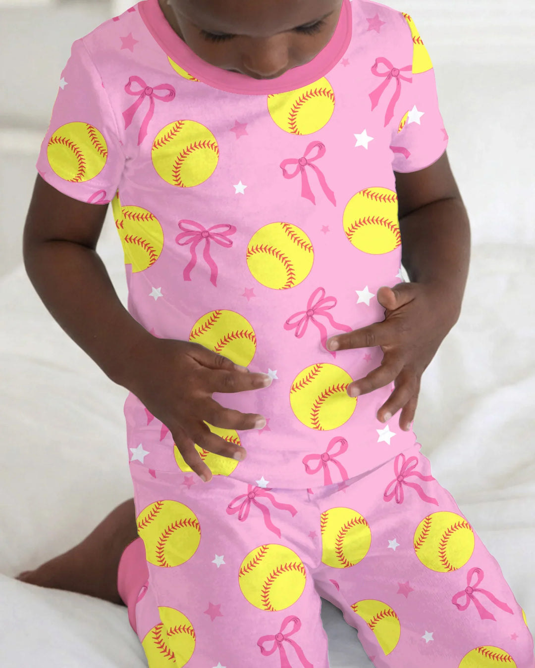 Softball Lovers Two Piece Short Sleeve Pajama Set