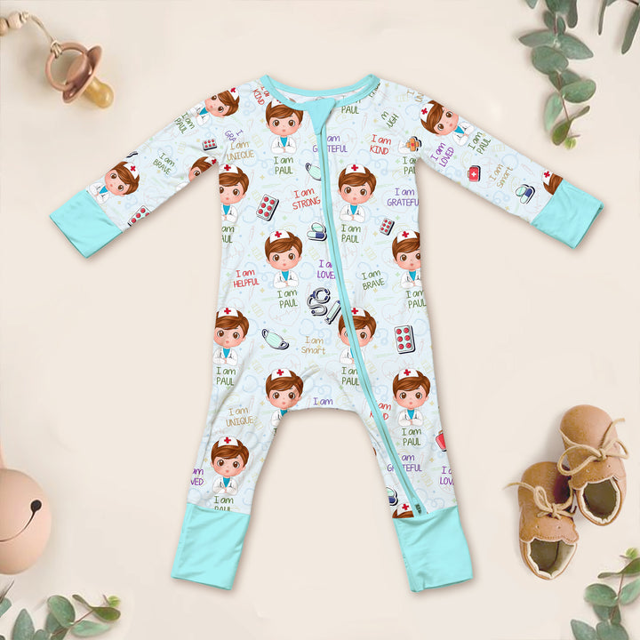 Personalized Dream Jobs Convertible Zippered Romper - Doctor