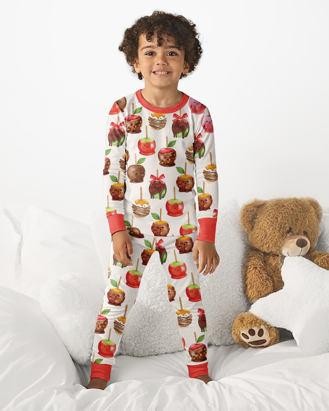 Conjunto de pijama de dos piezas de bambú con mangas largas, plantilla PERSONALIZADA