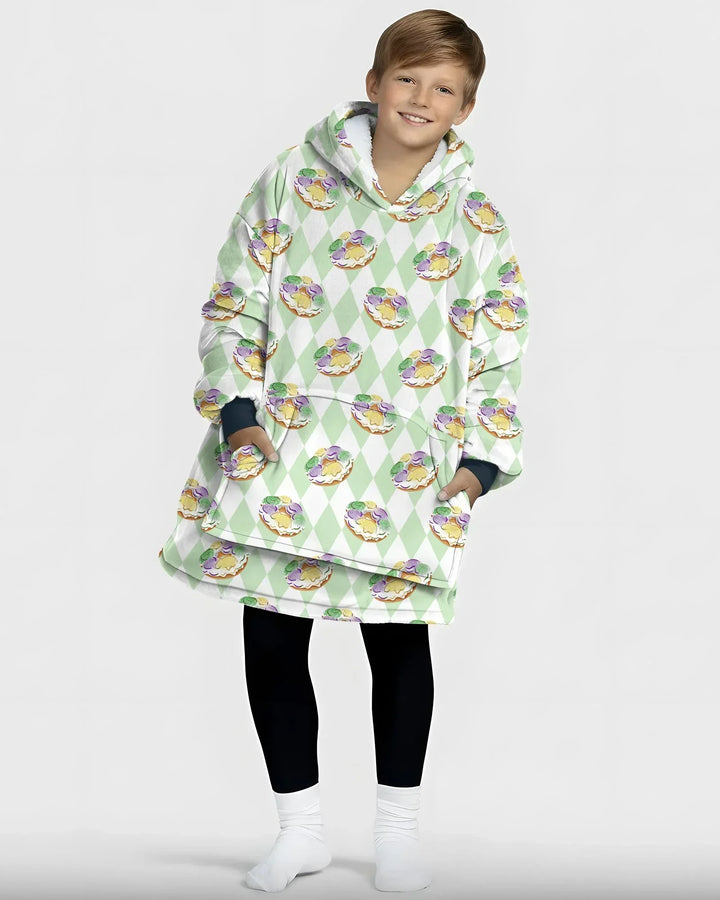 Mardi Gras Donut Tragbarer Bambus-Decken-Hoodie