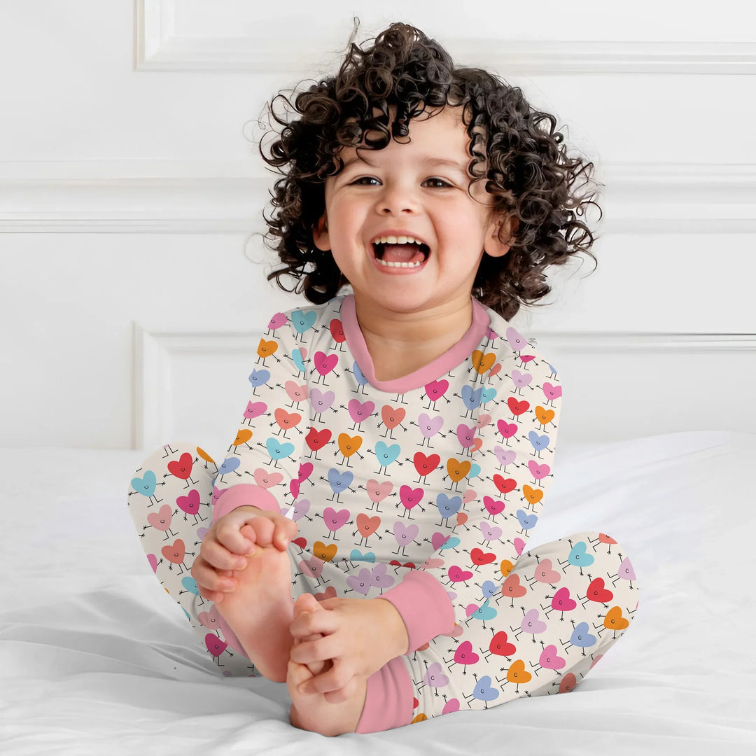 Zweiteiliges Langarm-Pyjama-Set mit Sommerfrüchten