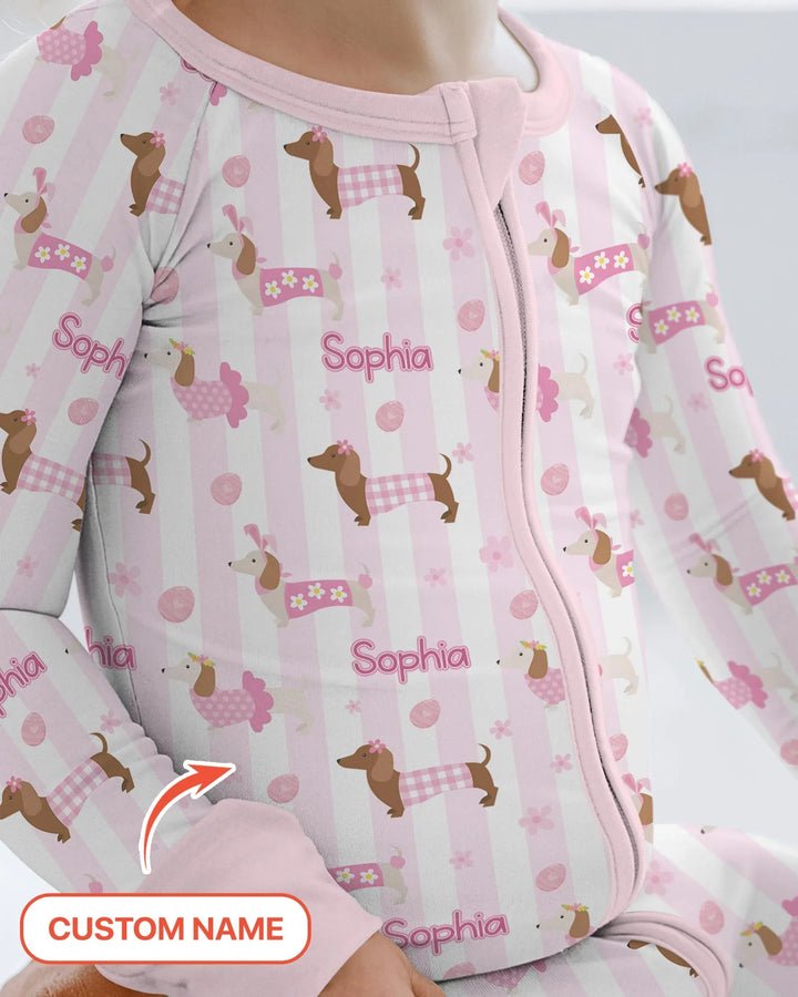 Custom Name Easter Dachshunds Family Matching Convertible Zippy