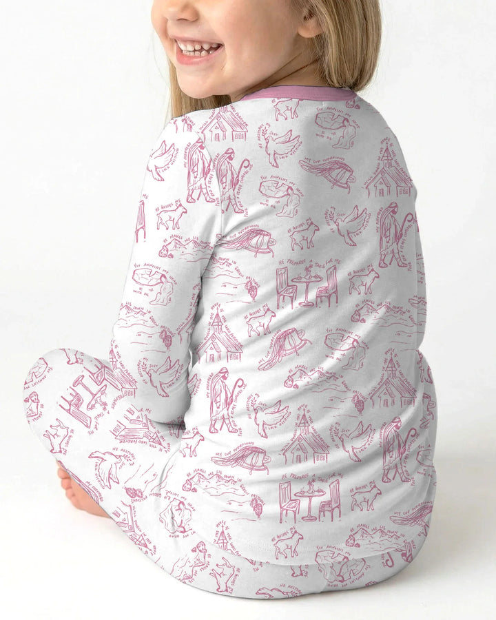 Zweiteiliges Langarm-Pyjama-Set mit Sommerfrüchten