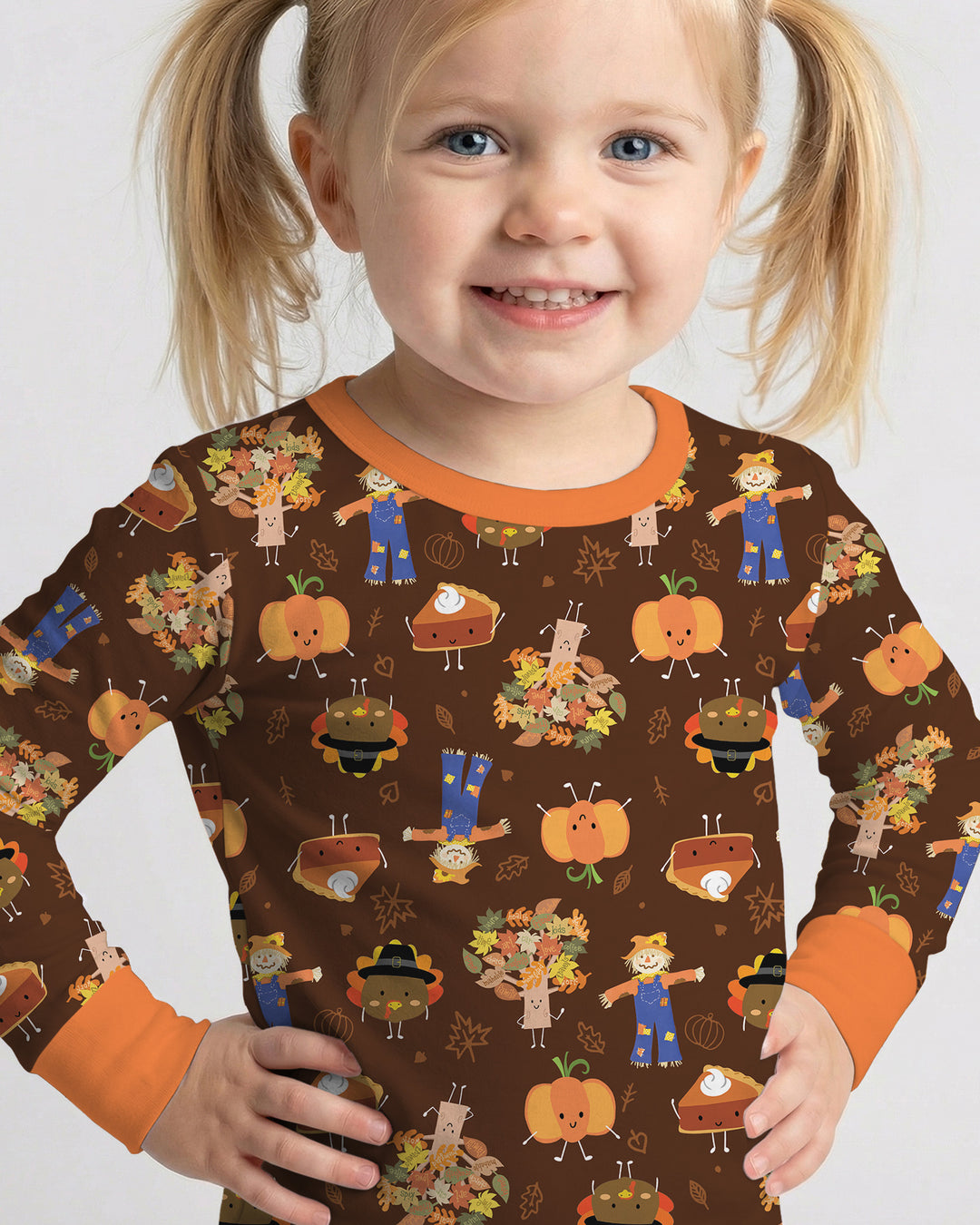 Thanksgiving Festive Bamboo Two Piece Long Sleeve Pajama Set