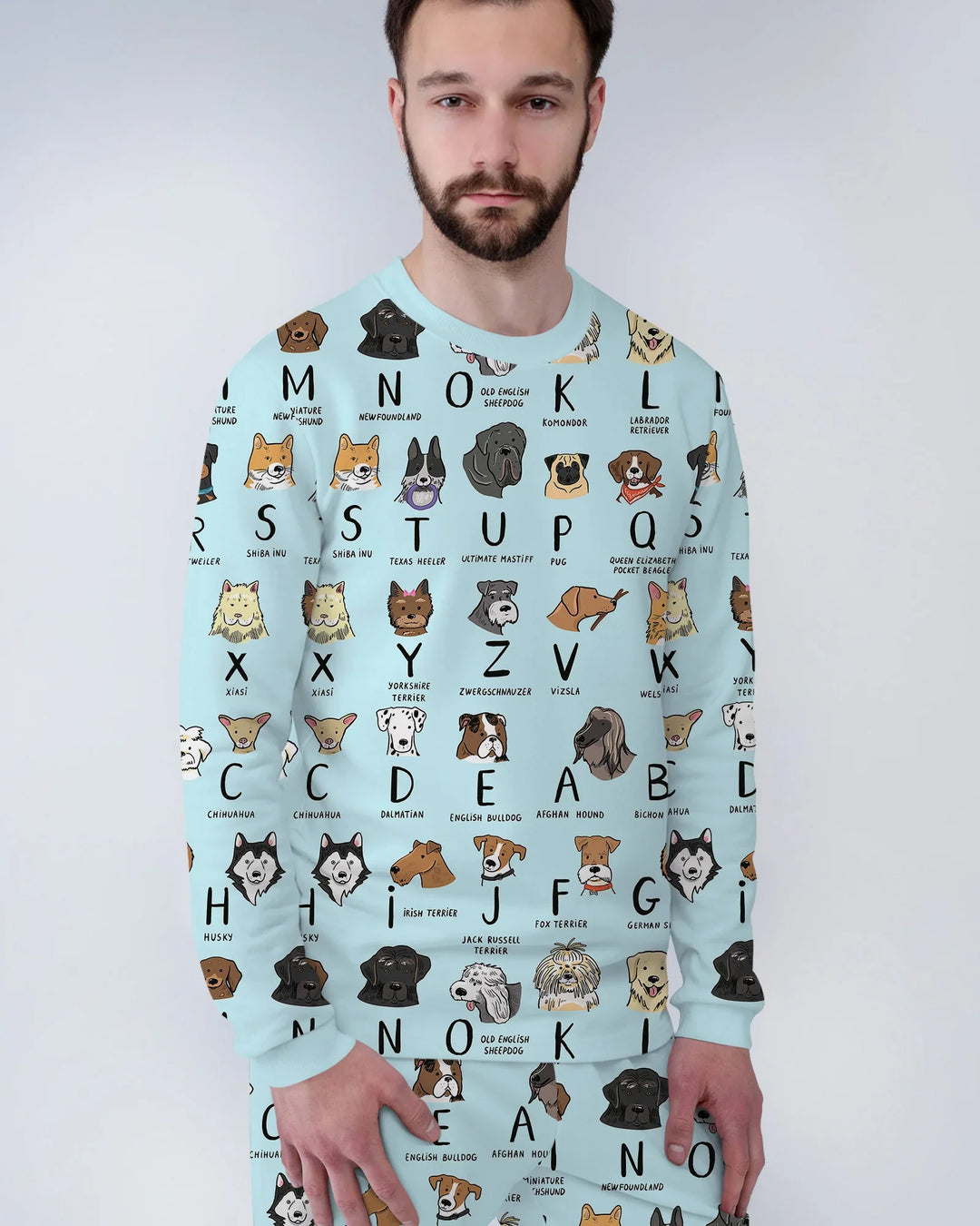 Funny Dogs Alphabet Men's Pajama Set