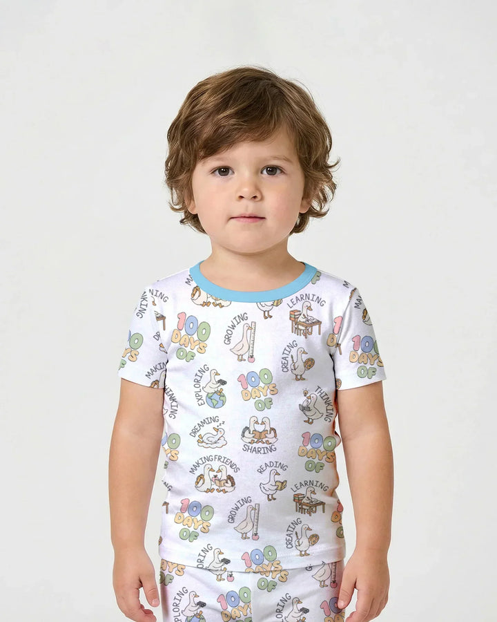 100 Days Of... Bamboo Two Piece Short Sleeve Shorts Pajama Set
