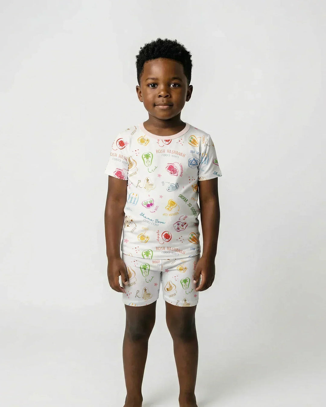 Happy Rosh Hashanah Two Piece Short Sleeve Shorts Pajama Set