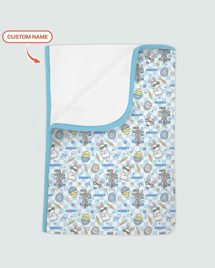 Custom Name Retro Easter Blanket