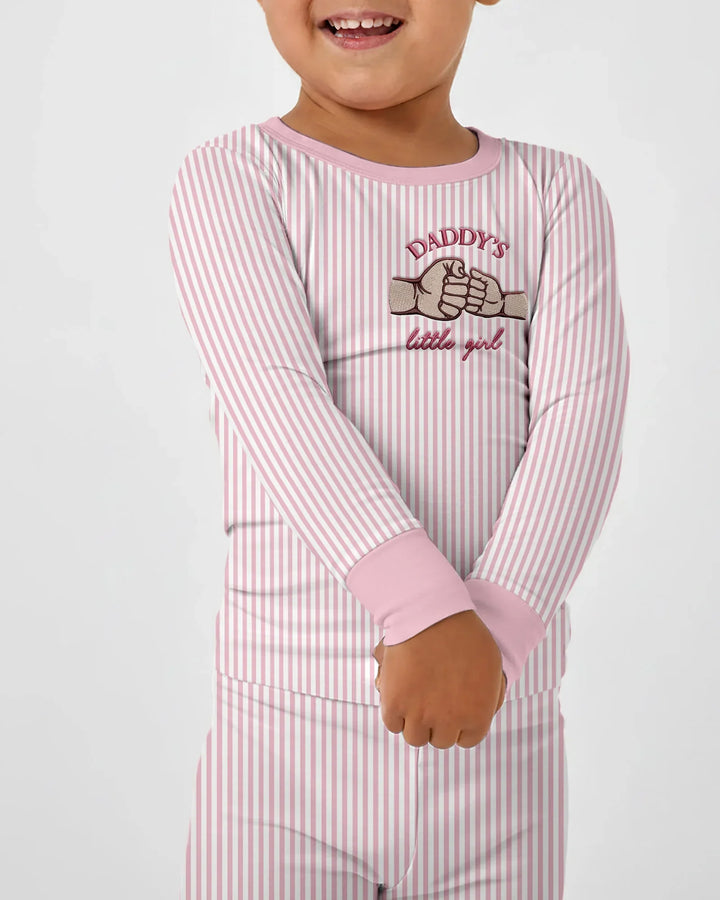 Embroidered Daddy's Little  Bamboo Two Piece Long Sleeve Pajama Set