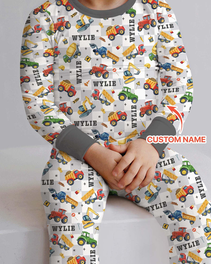 Zweiteiliges Langarm-Pyjama-Set mit Sommerfrüchten