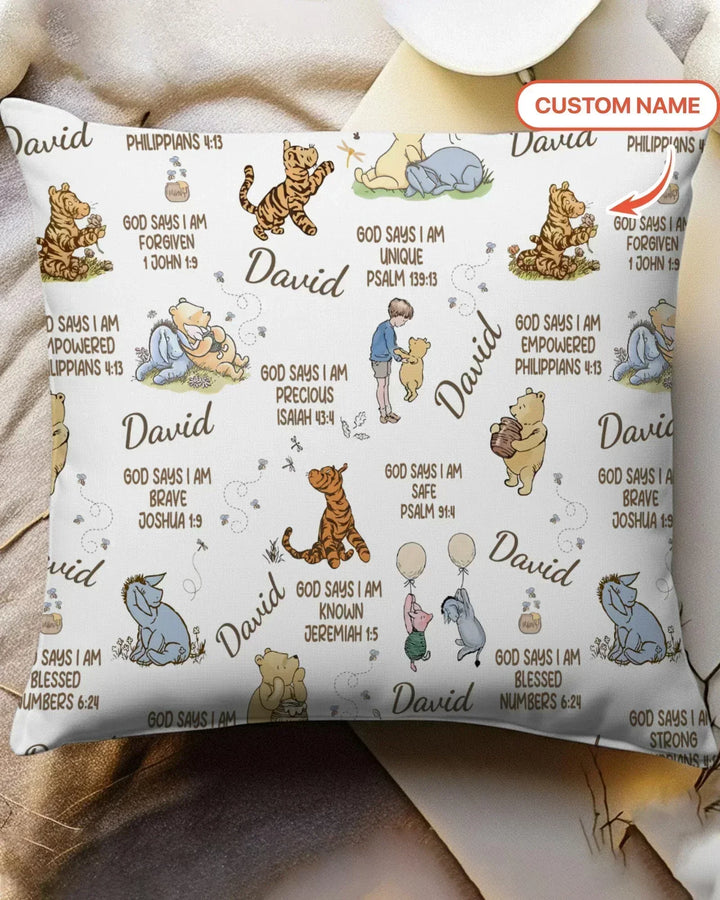 Custom Name God Says I Am Classic Bear Bamboo Pillow Case