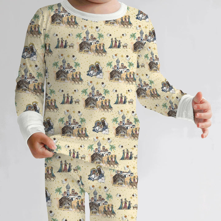 Nativity Christmas Family Matching Family Two Piece Long Sleeve Pajama Set