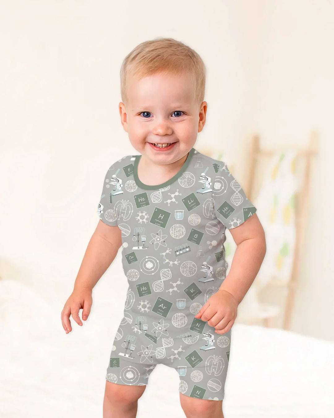 Schlafanzug-Set zweiteilig, kurze Ärmel, kurze Hose, Bambus