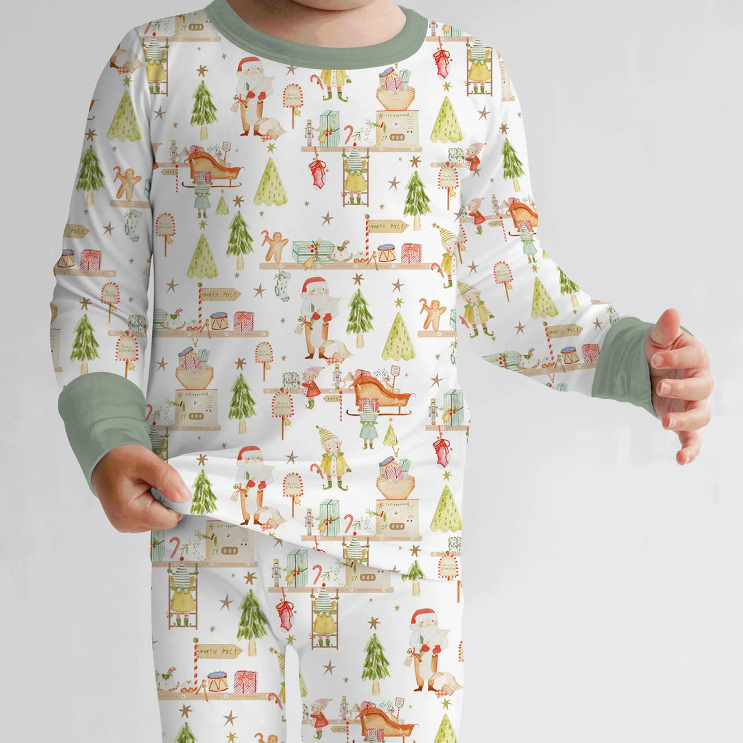 Santa's Workshop Two Piece Long Sleeve Pajama Set
