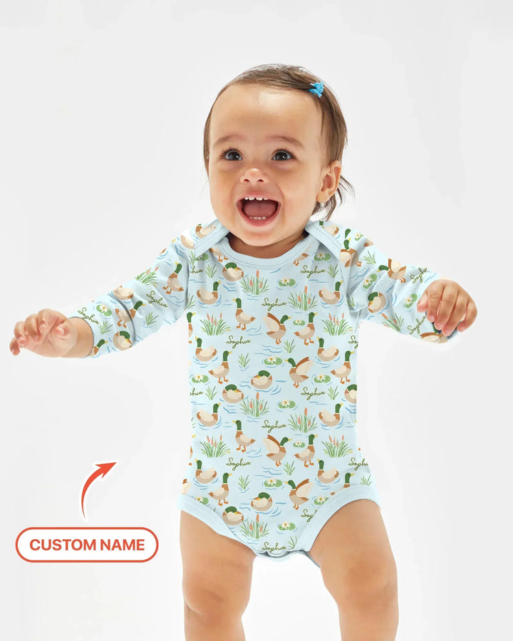 Personalized Mallard Duck Bamboo Bodysuit