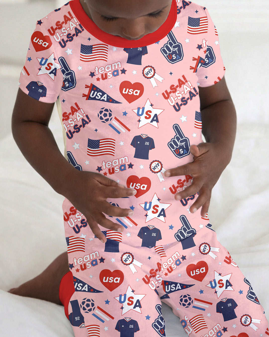 Zweiteiliges, kurzärmliges Pyjama-Set mit Marienkäfern