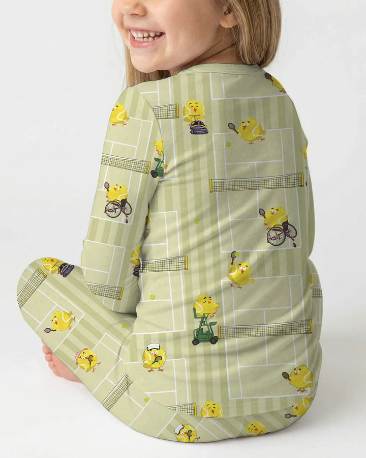 Tennis Bamboo Two Piece Long Sleeve Pajama Set