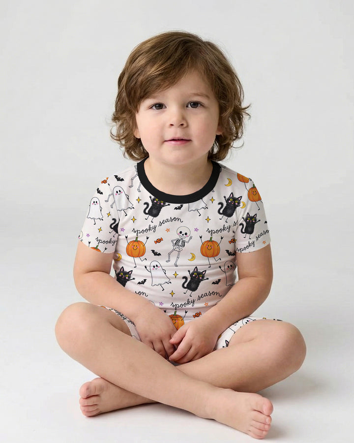 Hangin’ With My Boos Bamboo Two Piece Short Sleeve Shorts Pajama Set