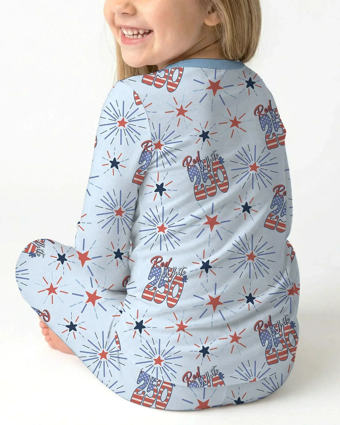 Red White and 250th Anniversary Bamboo Two Piece Long Sleeve Pajama Set