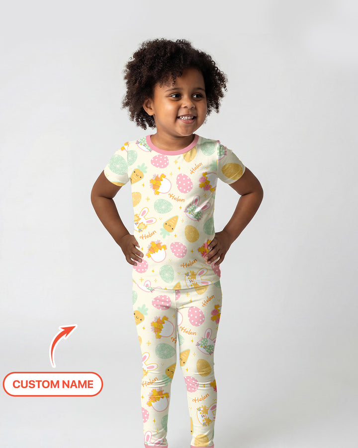 Retro Easter Two Piece Short Sleeve Pajama Set