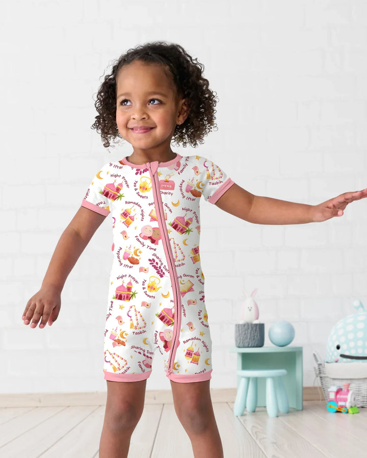 Ramadan Mubarak Matching Family Shorty Zippy