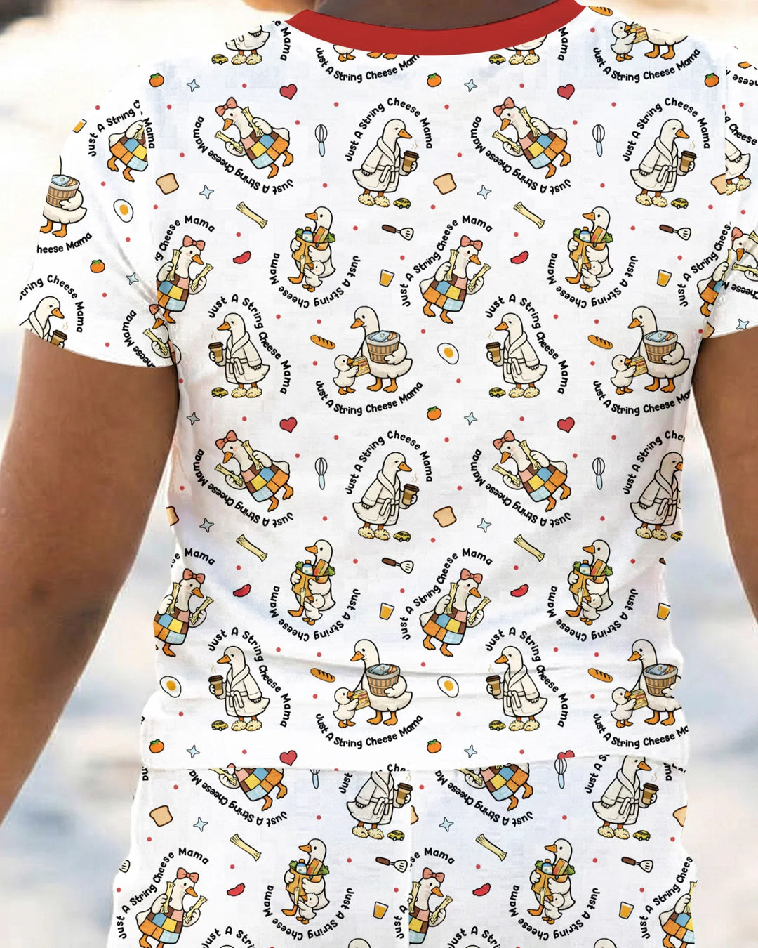 Conjunto de pijama de bambú de dos piezas de manga corta Just A String Cheese Mama Era Mommy & Me
