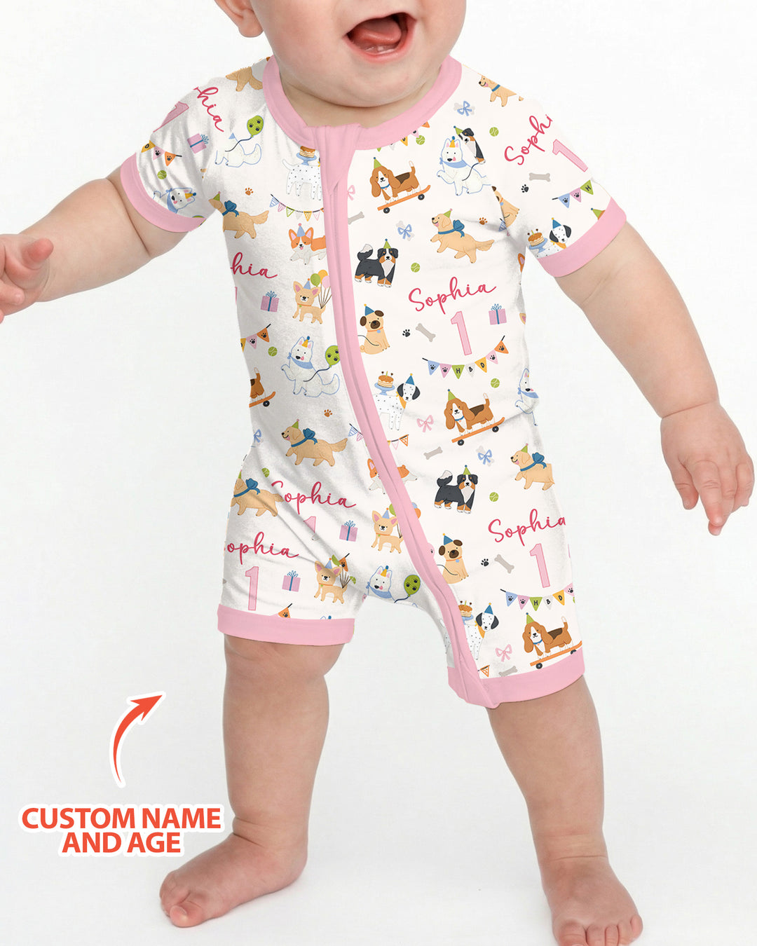 Plantilla PERSONALIZADA de Bambú Pijama Corto con Cremallera