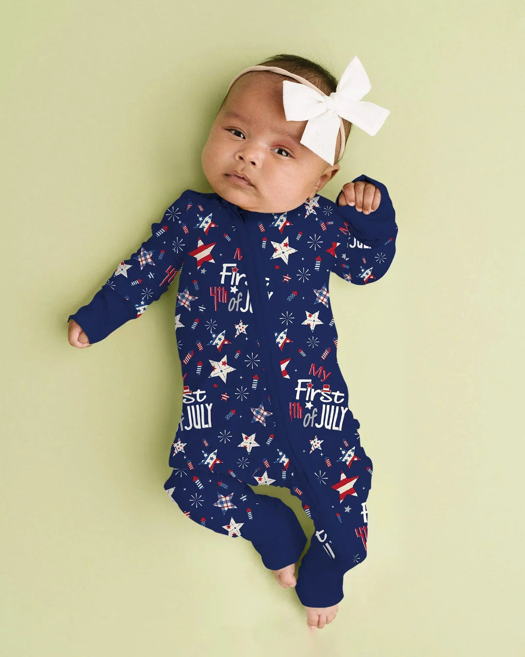 My First 4th of July Star Striped  Bamboo Convertible Zippy