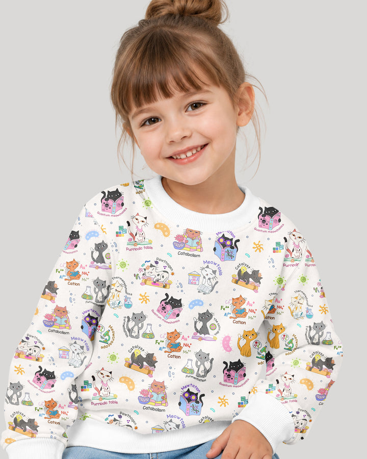 Funny Cat Love Scientist Bamboo Crewneck Sweatshirt