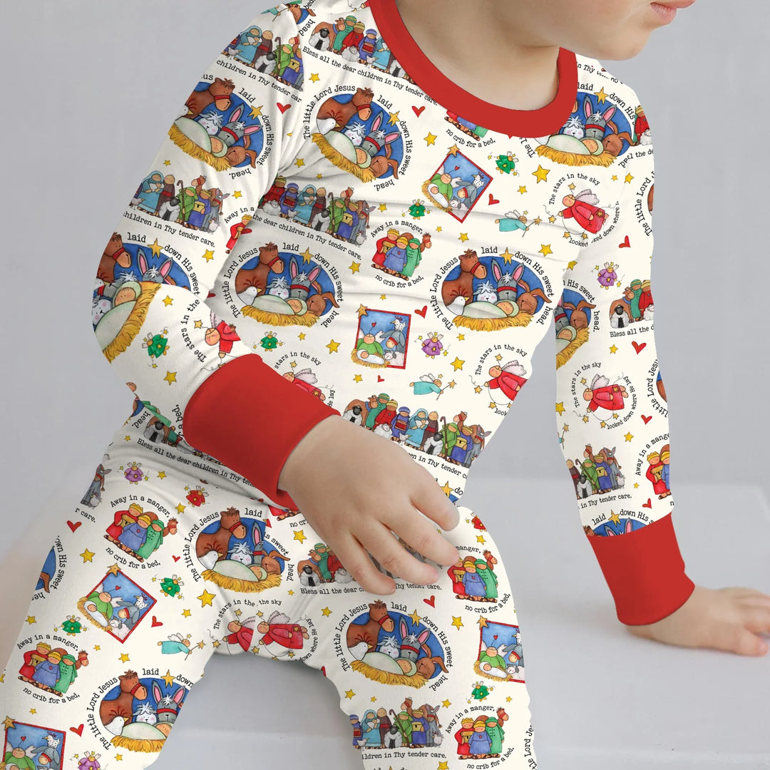 Zweiteiliges Langarm-Pyjama-Set mit Sommerfrüchten