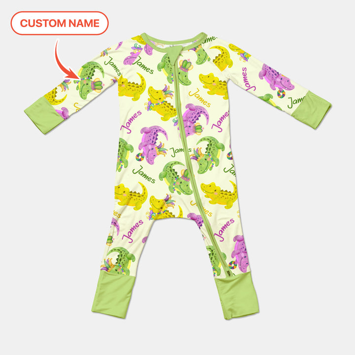 Custom Name Mardi Gras Alligator Convertible Zippy