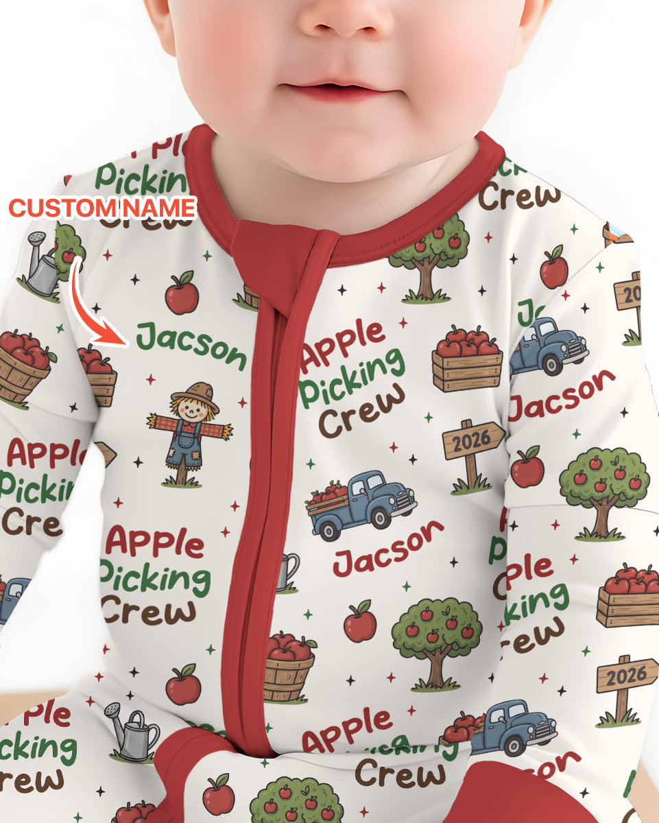 Custom Name Apple Picking Crew Bamboo Convertible Zippy