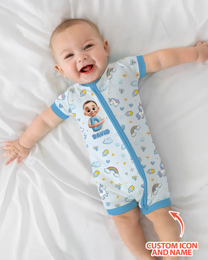Little Star Initial Bamboo Shorty Zippy